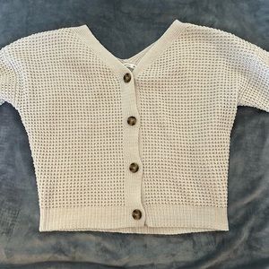 Cream Button up Sweater